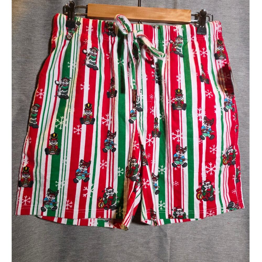 NEW Buc-ee's Men's Christmas Sleep Shorts Size Small Red Green Stripe Holiday